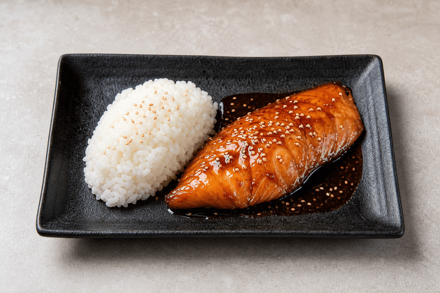 Photorealistic Salmon teriyaki menu-main p02 food image by VDAMO