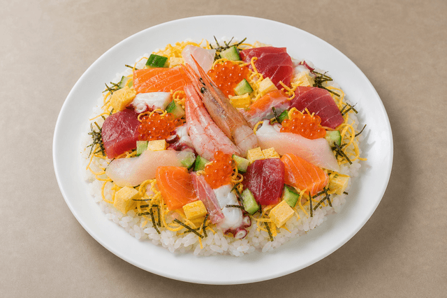 Photorealistic Chirashi sushi menu-main p01 food image by VDAMO