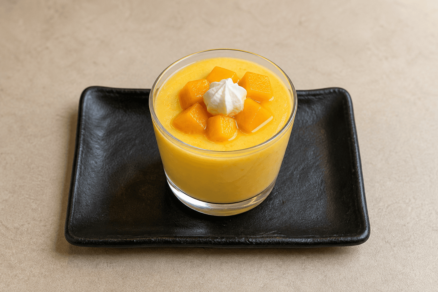 Photorealistic KR Mango pudding cup dessert menu-main p02 food image by VDAMO