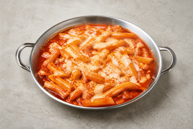 Photorealistic Cheese tteokbokki style 027 P05 food image by VDAMO