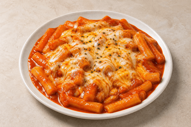 Photorealistic Cheese tteokbokki style 087 P09 food image by VDAMO