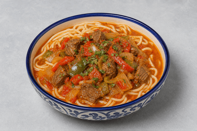 Photorealistic Central Asian lagman menu-main p02 food image by VDAMO