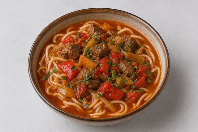 Photorealistic Central Asian lagman menu-main p05 food image by VDAMO