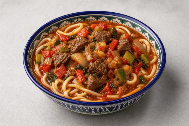 Photorealistic Central Asian lagman menu-main p09 food image by VDAMO