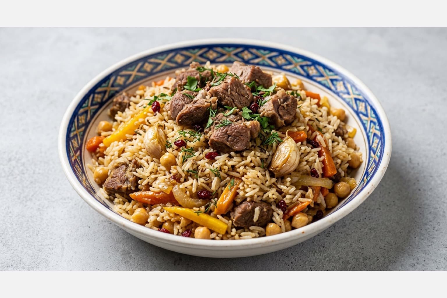 Photorealistic Kazakh plov menu-main p03 food image by VDAMO