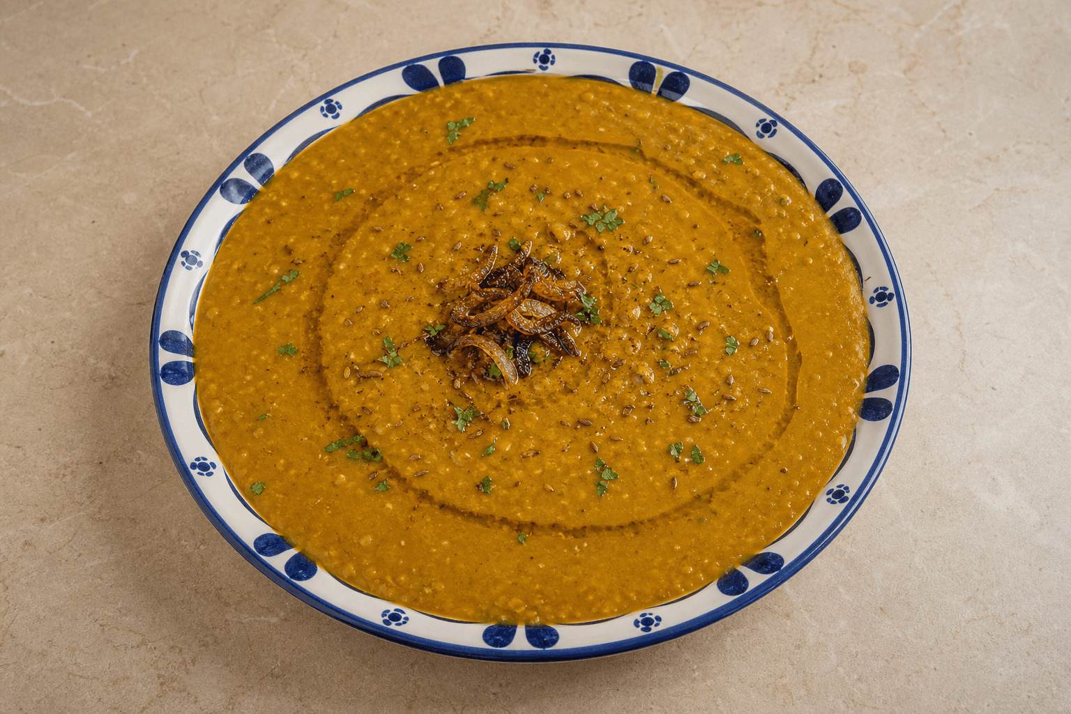 Photorealistic Middle Eastern lentil soup style 008 P10 food image by VDAMO