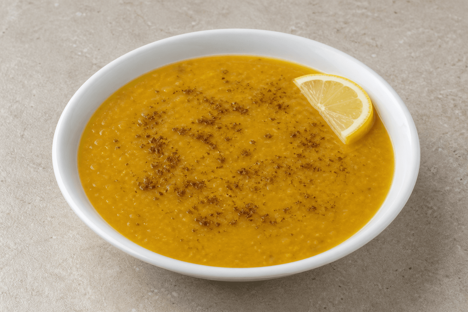 Photorealistic Middle Eastern lentil soup style 020 P01 food image by VDAMO