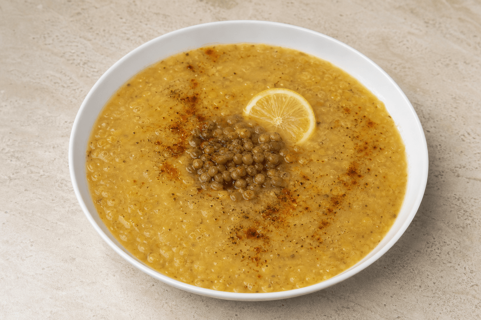 Photorealistic Middle Eastern lentil soup style 020 P04 food image by VDAMO