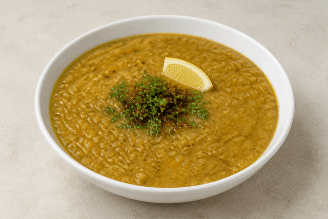Photorealistic Middle Eastern lentil soup style 056 P04 food image by VDAMO