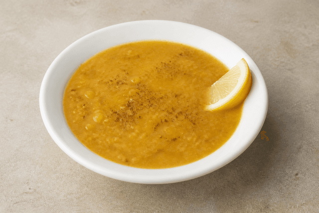 Photorealistic Middle Eastern lentil soup style 056 menu-main p09 food image by VDAMO