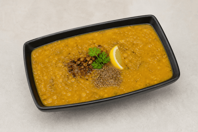 Photorealistic Middle Eastern lentil soup style 068 menu-main p02 food image by VDAMO