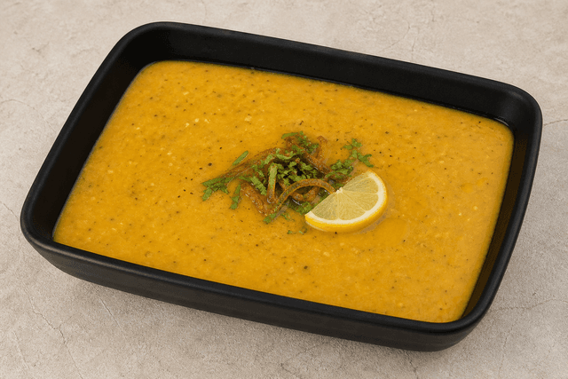 Photorealistic Middle Eastern lentil soup style 080 P02 food image by VDAMO