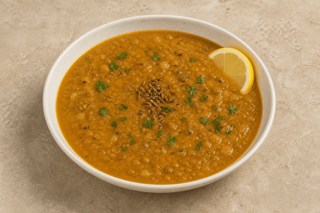 Photorealistic Middle Eastern lentil soup style 080 P04 food image by VDAMO