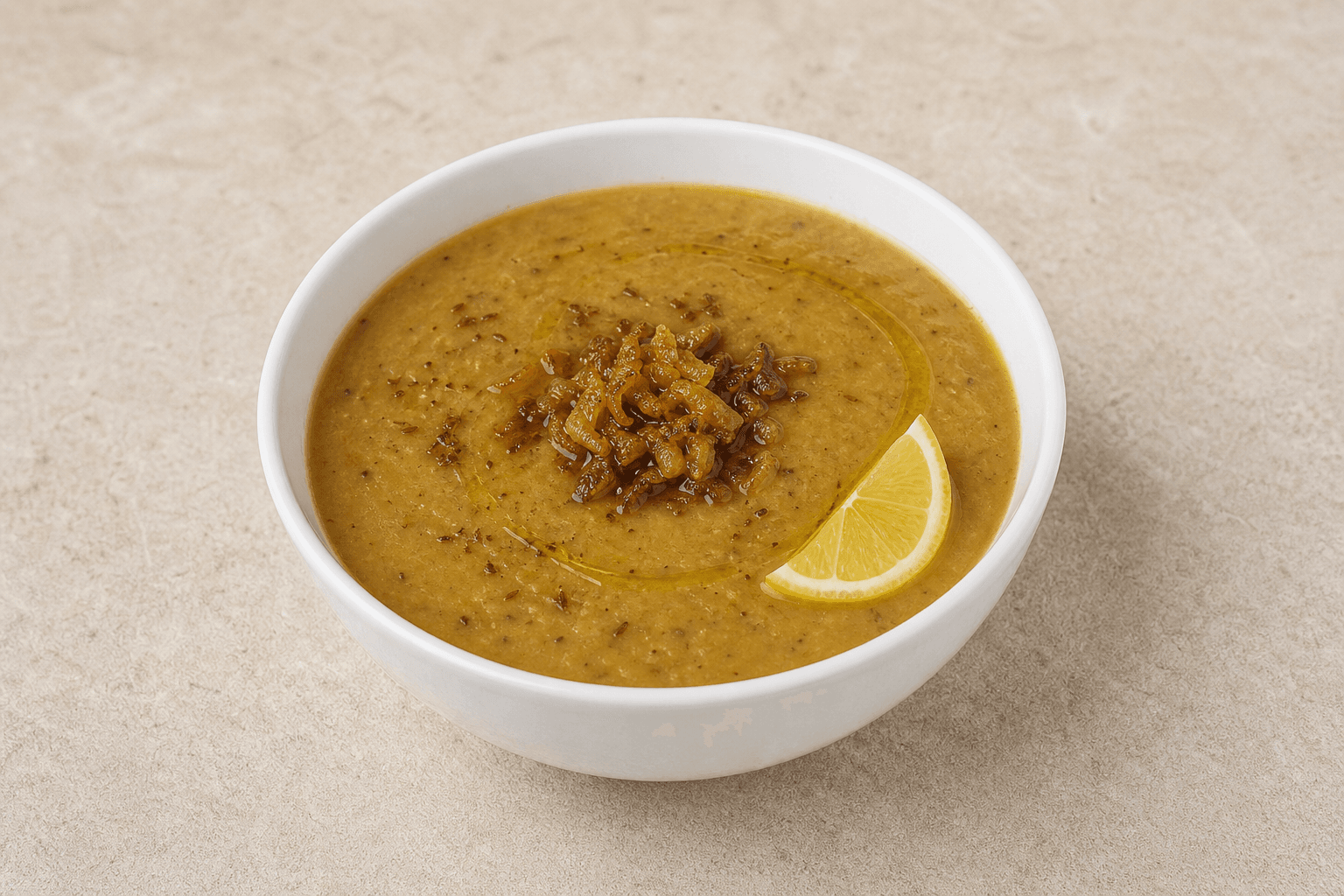 Photorealistic Middle Eastern lentil soup style 092 P09 food image by VDAMO