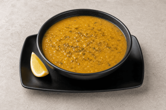 Photorealistic Sopa de lentejas estilo Medio Oriente 104 menu-main p02 food image by VDAMO