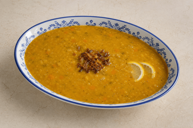Photorealistic Sopa de lentejas estilo Medio Oriente 104 menu-main p03 food image by VDAMO