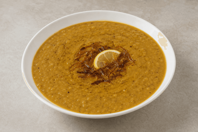 Photorealistic Sopa de lentejas estilo Medio Oriente 104 menu-main p04 food image by VDAMO