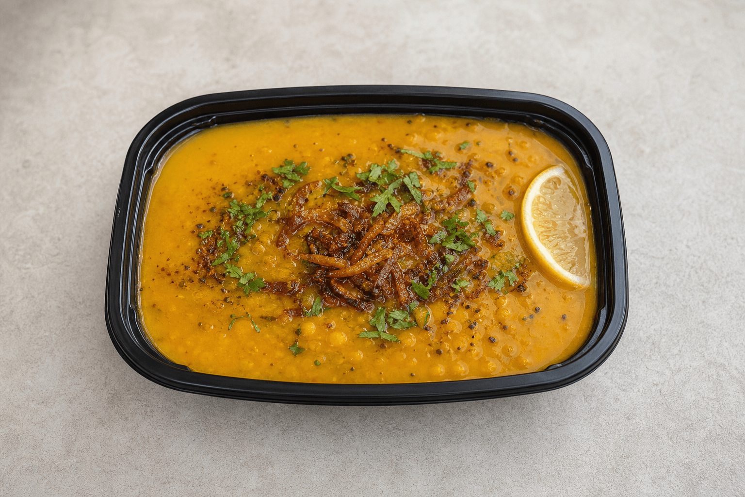 Photorealistic Middle Eastern lentil soup style 104 P06 food image by VDAMO