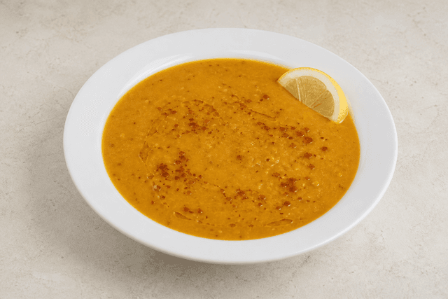 Photorealistic Middle Eastern lentil soup style 128 P01 food image by VDAMO