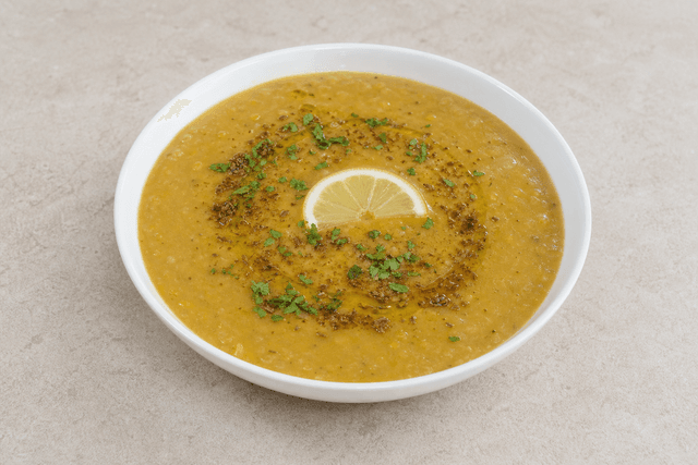 Photorealistic Middle Eastern lentil soup style 128 P04 food image by VDAMO