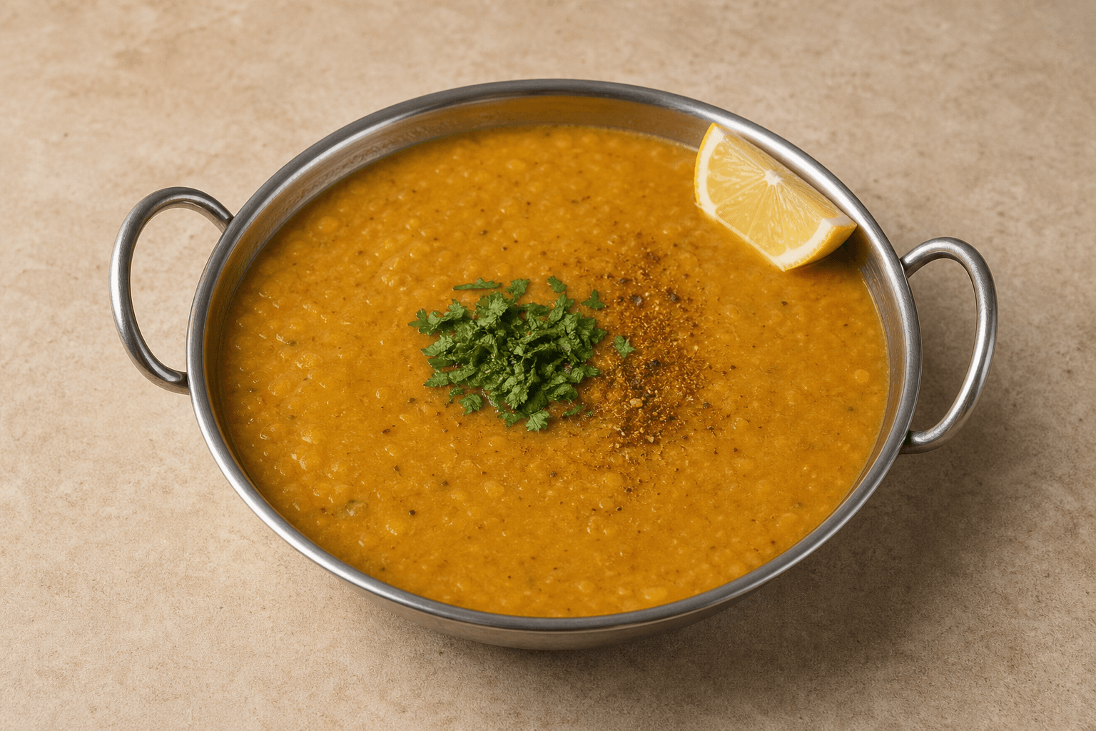 Photorealistic Middle Eastern lentil soup style 128 P05 food image by VDAMO