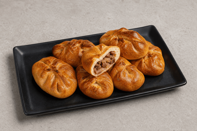 Photorealistic Latvian pīrāgi menu-main p02 food image by VDAMO