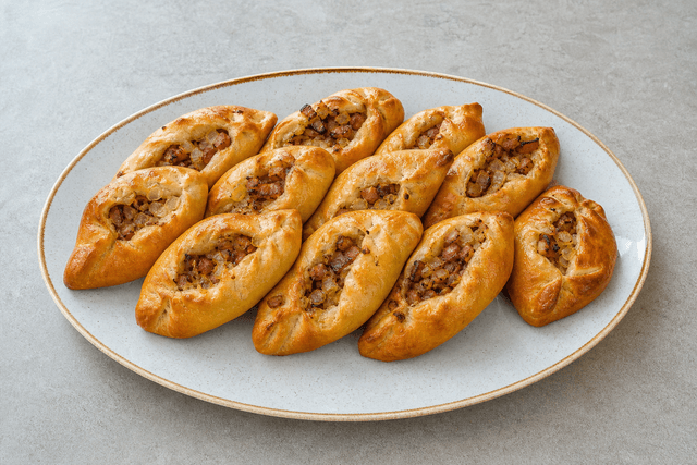 Photorealistic Latvian pīrāgi menu-main p03 food image by VDAMO