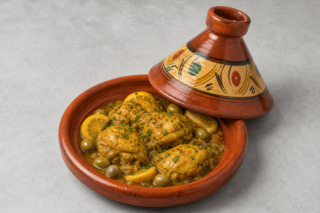 Photorealistic Moroccan chicken tagine menu-main p02 food image by VDAMO