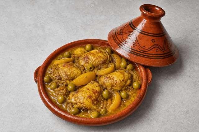 Photorealistic Moroccan chicken tagine menu-main p09 food image by VDAMO