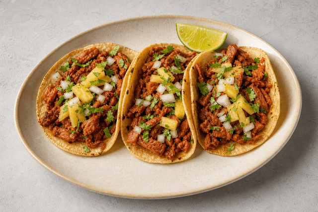 Photorealistic Tacos al pastor menu-main p08 food image by VDAMO