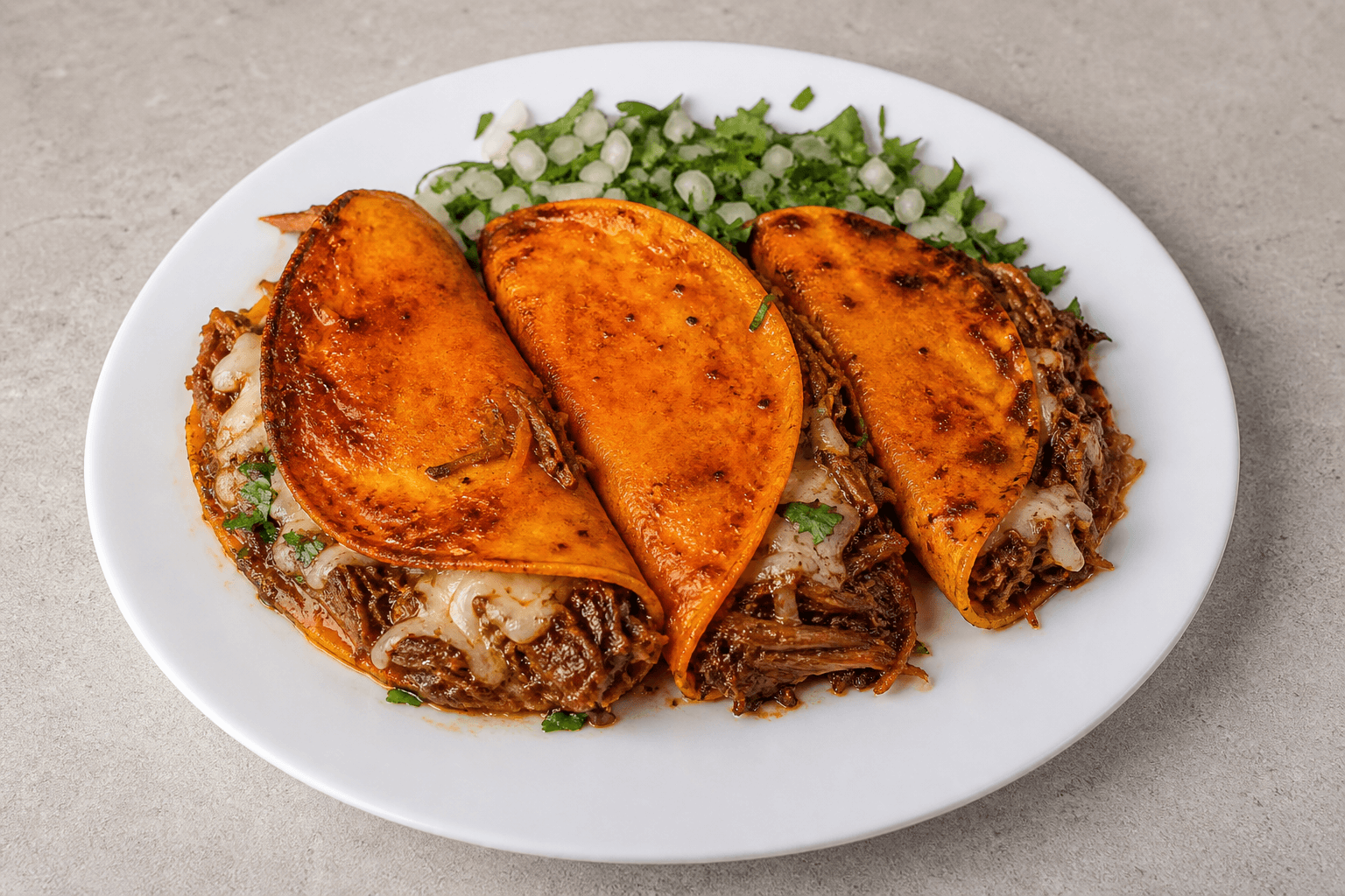 Photorealistic Quesabirria tacos P01 food image by VDAMO