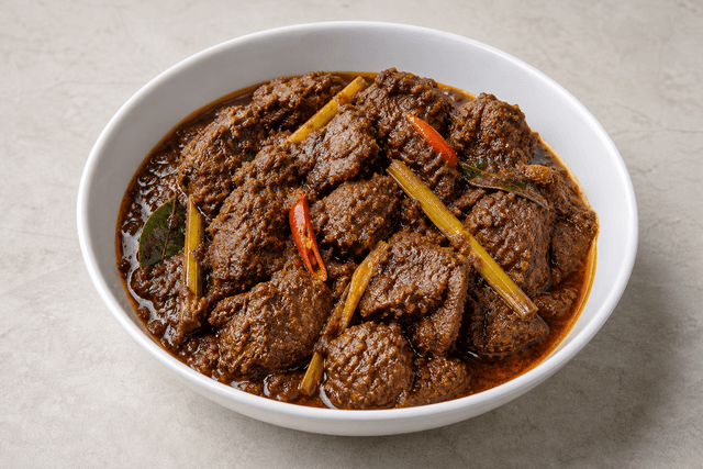 Photorealistic Malaysian beef rendang menu-main p04 food image by VDAMO