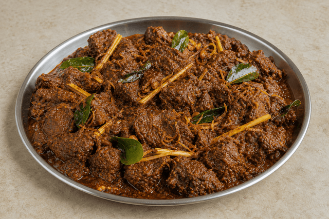 Photorealistic Malaysian beef rendang menu-main p10 food image by VDAMO