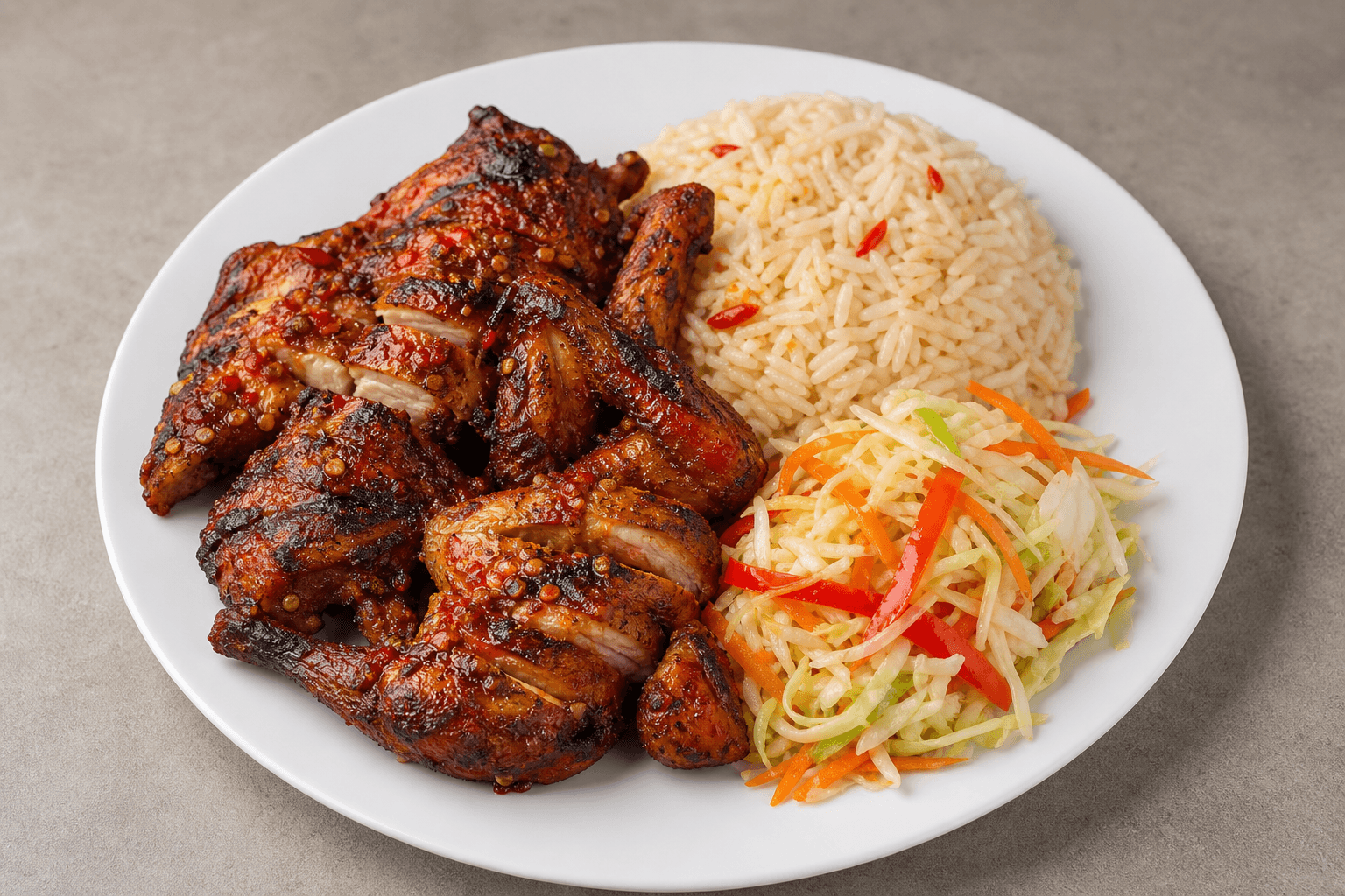 Photorealistic African grilled chicken 029 P01 food image by VDAMO