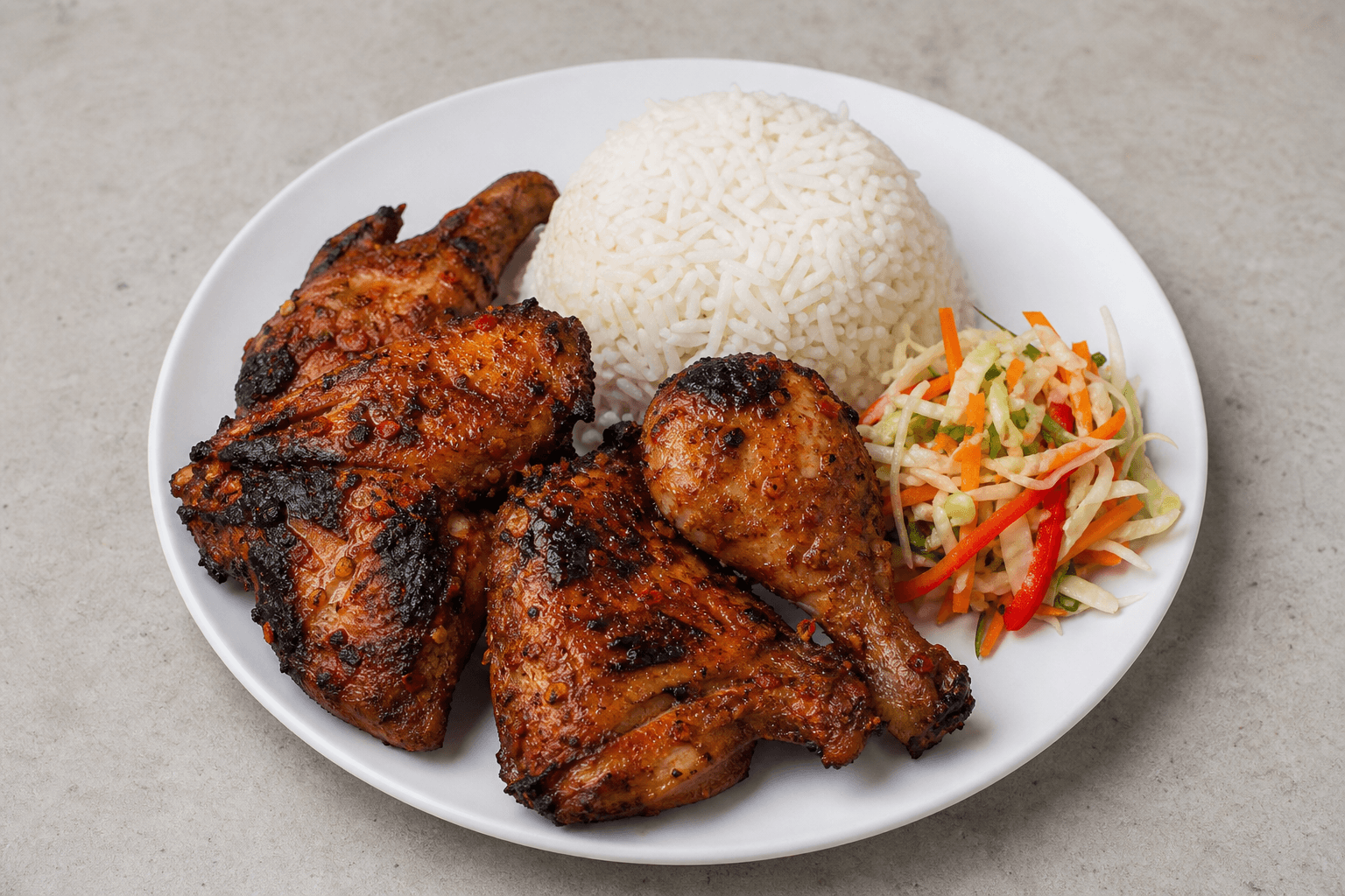 Photorealistic African grilled chicken 045 P01 food image by VDAMO
