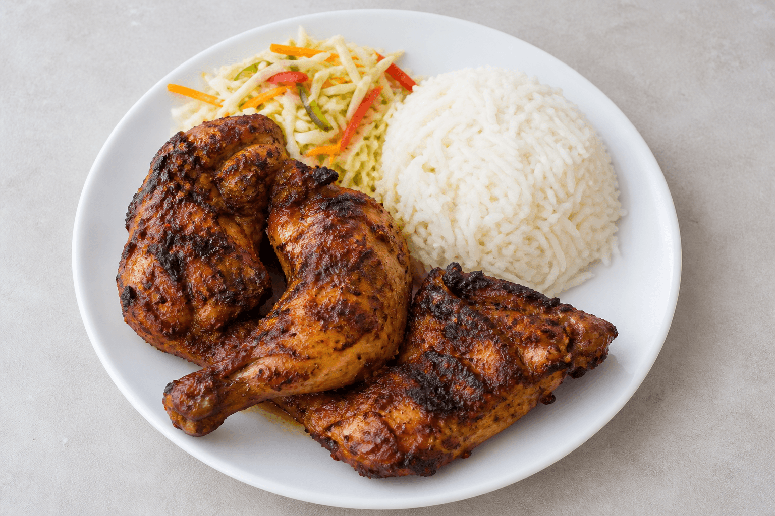 Photorealistic African grilled chicken 101 P01 food image by VDAMO