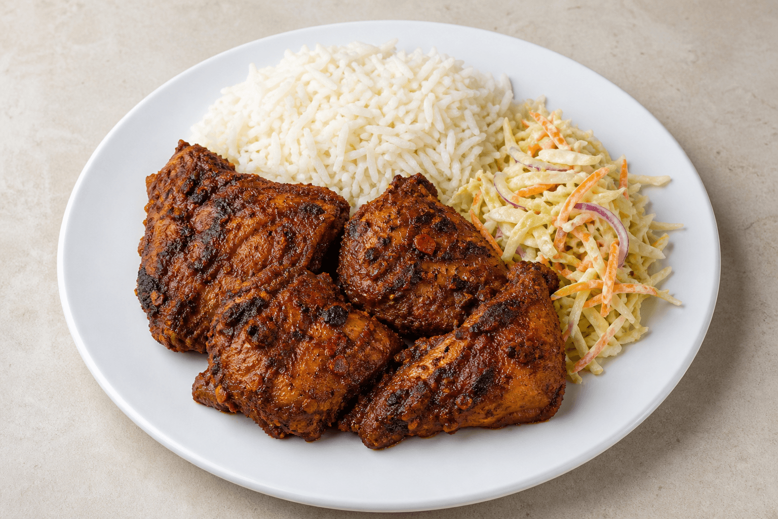 Photorealistic African grilled chicken 141 P01 food image by VDAMO
