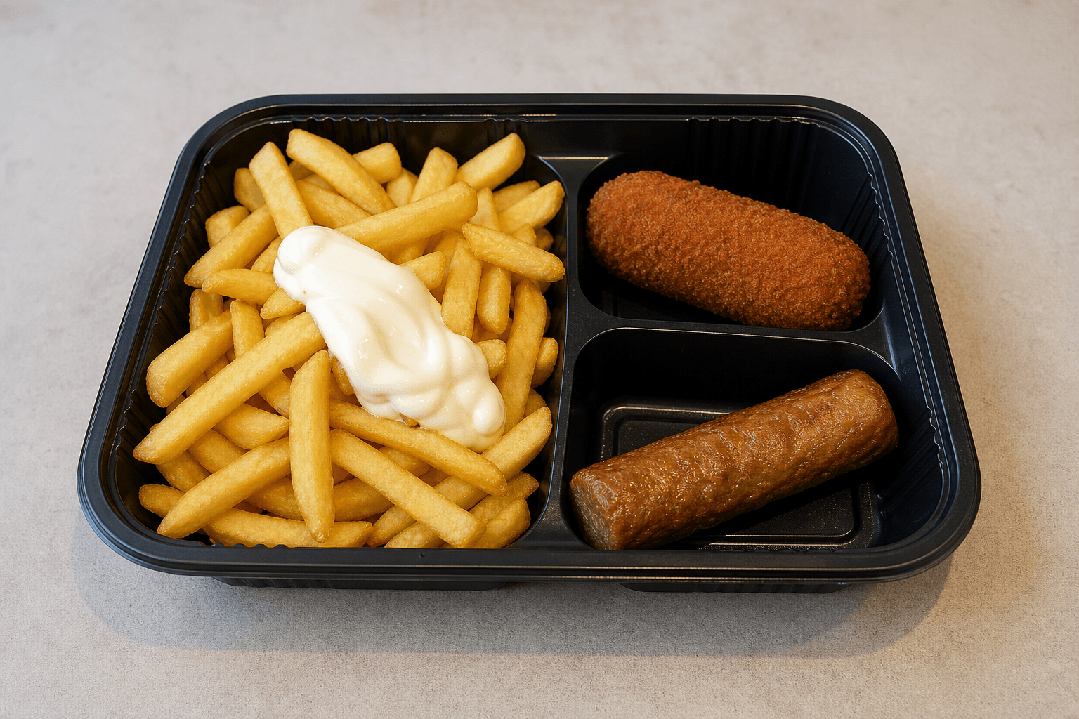 Photorealistic Dutch snack box 047 P08 food image by VDAMO