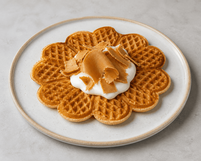 Photorealistic Brunost waffle menu-main p03 food image by VDAMO