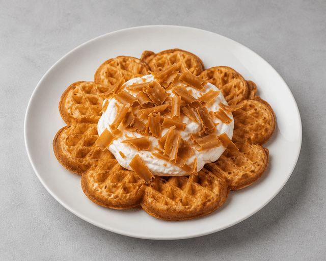 Photorealistic Brunost waffle menu-main p10 food image by VDAMO