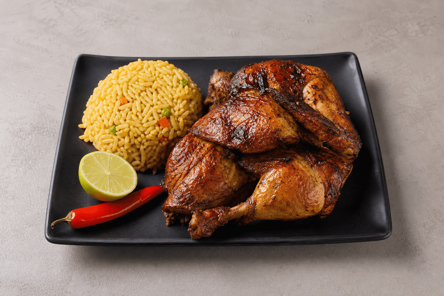 Photorealistic Latin grilled chicken style 117 P02 food image by VDAMO