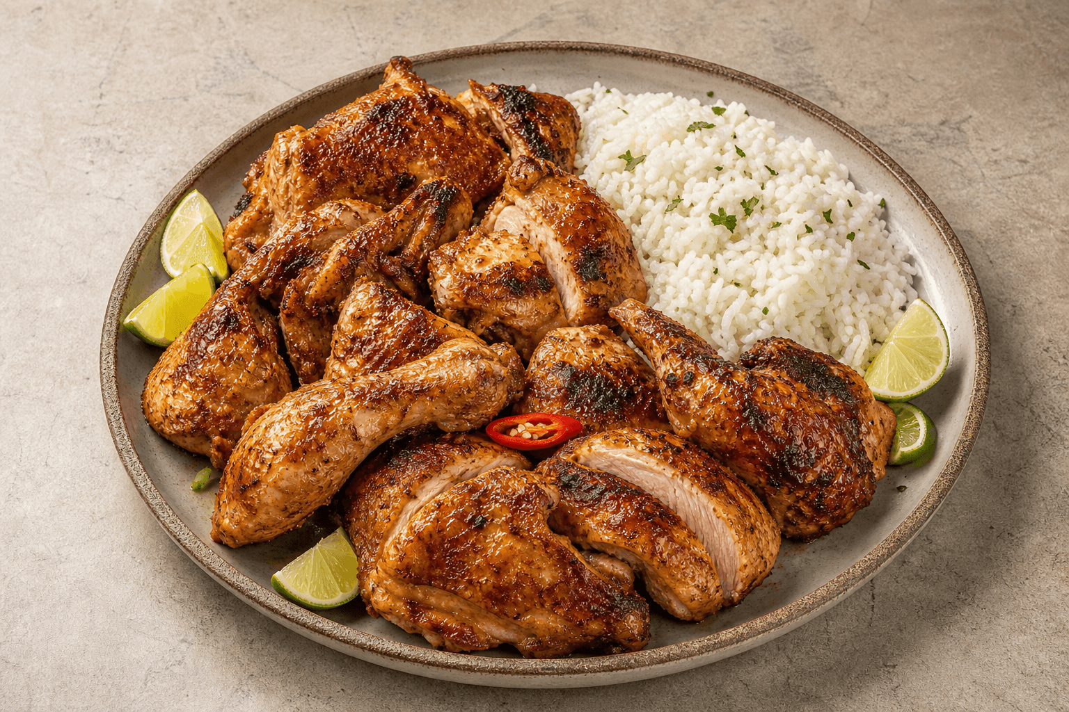 Photorealistic Latin grilled chicken style 177 P10 food image by VDAMO