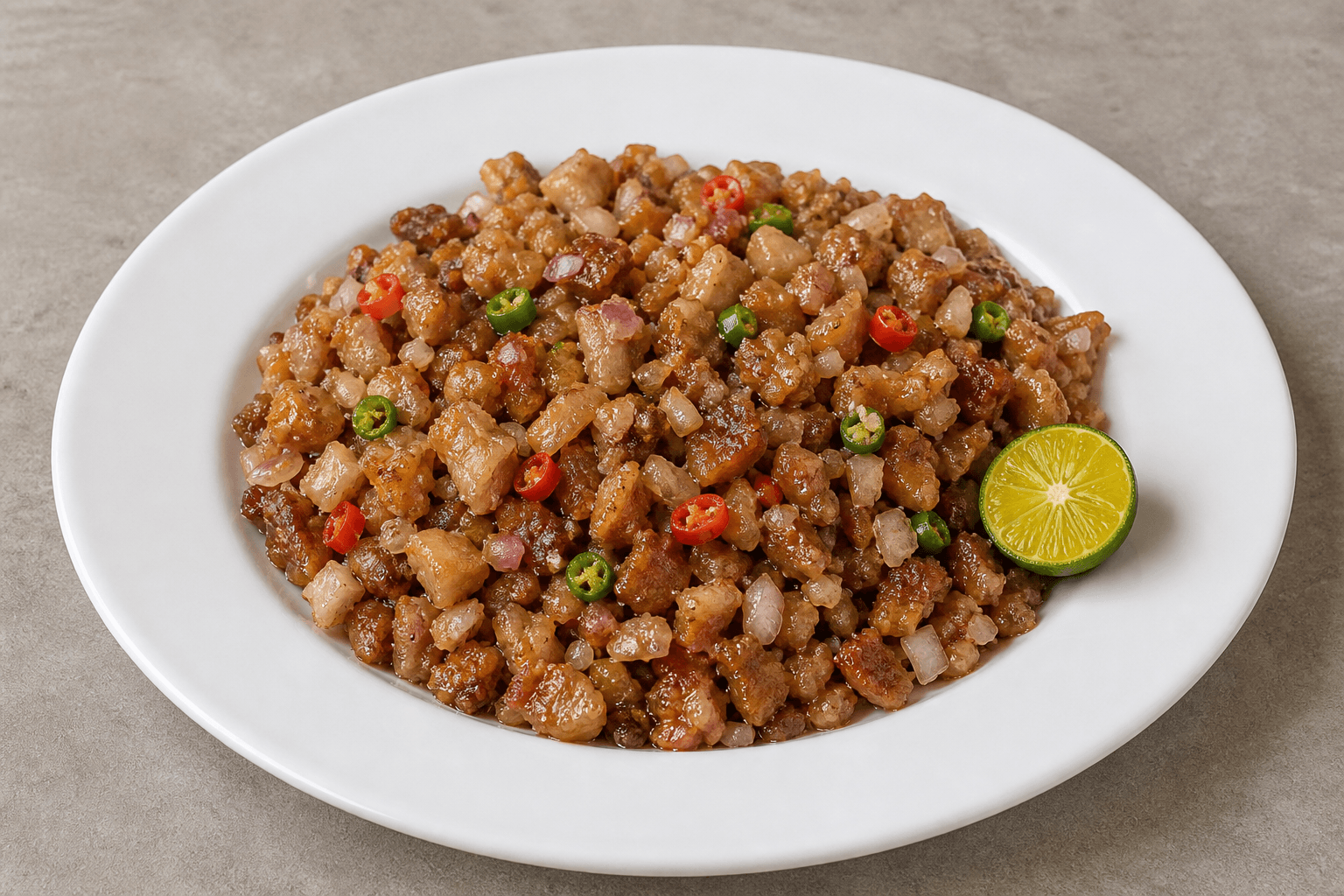 Photorealistic Pork sisig P01 food image by VDAMO