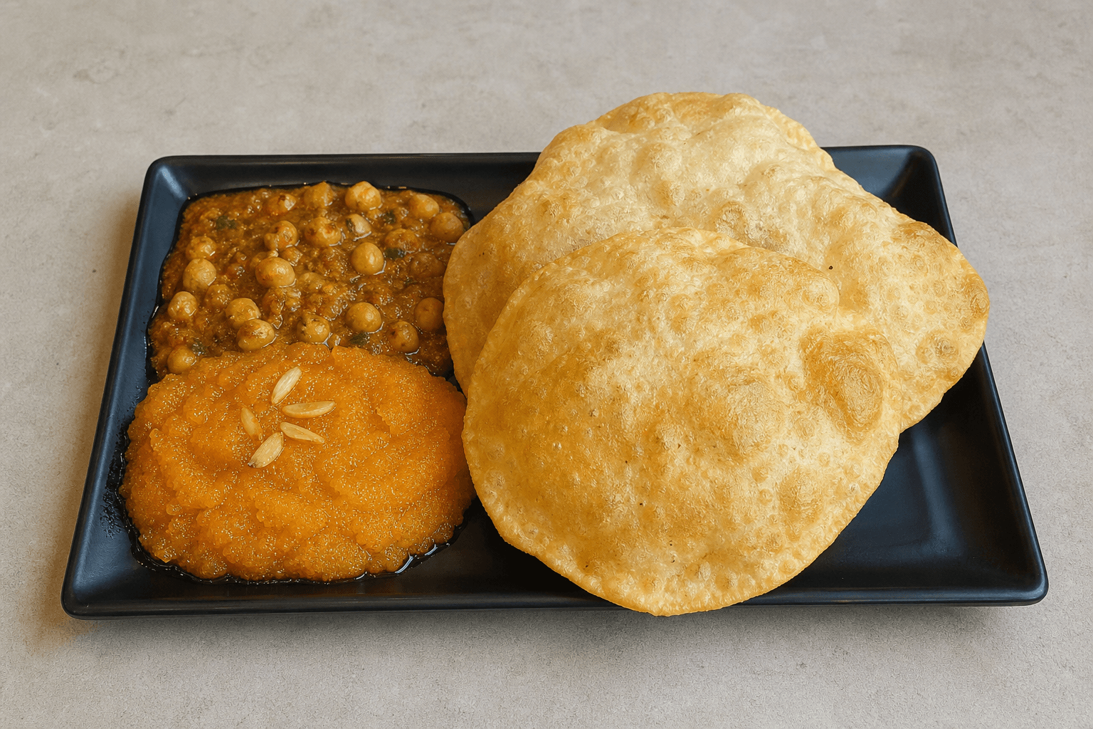 Photorealistic Halwa puri P02 food image by VDAMO