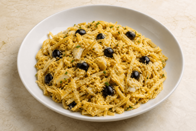 Photorealistic Bacalhau à Brás menu-main p04 food image by VDAMO