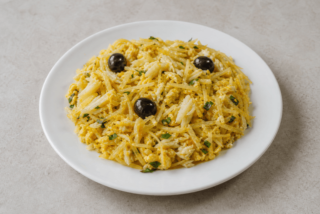 Photorealistic Bacalhau à Brás menu-main p09 food image by VDAMO