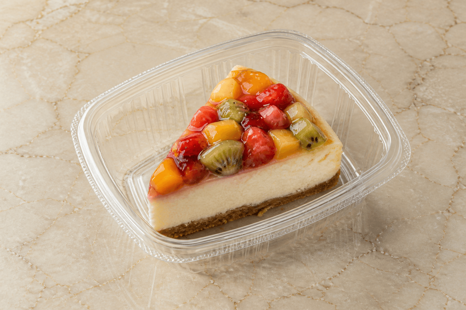 Photorealistic QA Fruit cheesecake slice dessert P07 food image by VDAMO