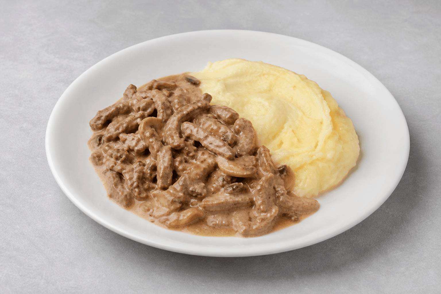 Photorealistic Russian beef stroganoff menu-main p02 food image by VDAMO