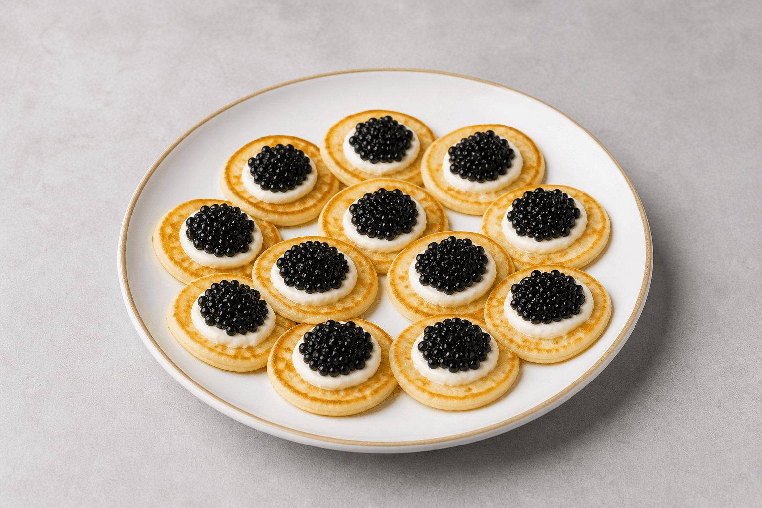 Photorealistic Blini with caviar menu-main p02 food image by VDAMO