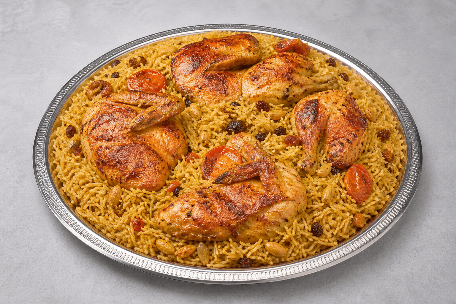 Photorealistic Saudi chicken kabsa menu-main p02 food image by VDAMO